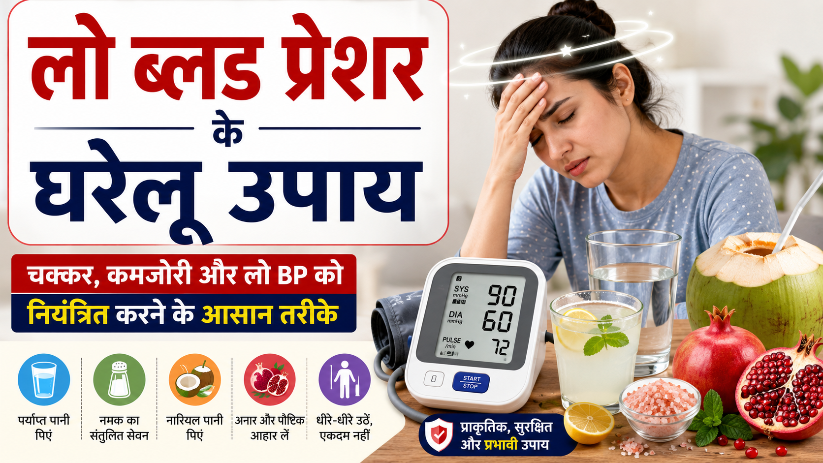 लो ब्लड प्रेशर के लिए आसान घरेलू उपाय