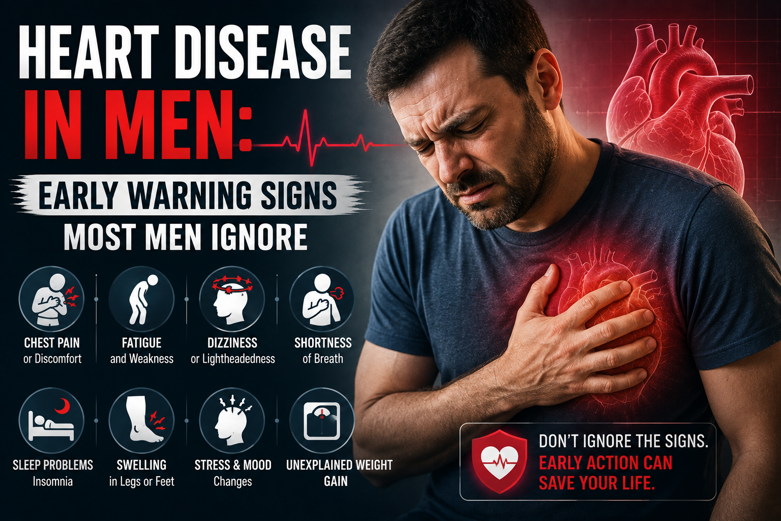 Heart Disease in Men Early Warning Signs Most Men Ignore