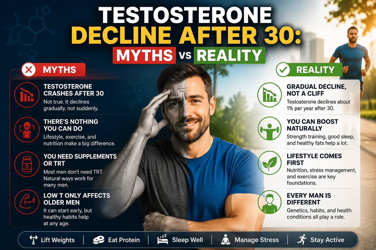 Testosterone Decline After 30 Myths vs Reality